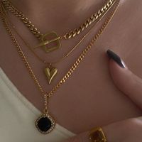 Nihaojewelry Simple Chain Ot Buckle Copper Plated Gold Necklace Wholesale Jewelry main image 4