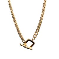 Nihaojewelry Simple Chain Ot Buckle Copper Plated Gold Necklace Wholesale Jewelry main image 6