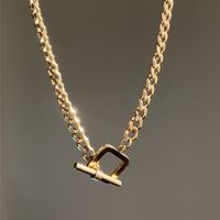 Nihaojewelry Simple Chain Ot Buckle Copper Plated Gold Necklace Wholesale Jewelry sku image 1