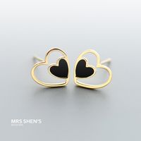 Nihaojewelry Korean Double Heart-shaped 925 Silver Earrings Wholesale Jewelry main image 1