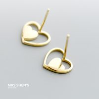 Nihaojewelry Korean Double Heart-shaped 925 Silver Earrings Wholesale Jewelry main image 5
