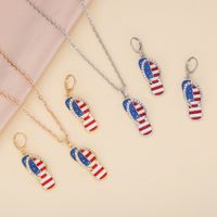 Nihaojewelry Wholesale Jewelry New American Flag Slippers Necklace main image 2