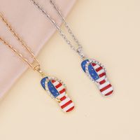 Nihaojewelry Wholesale Jewelry New American Flag Slippers Necklace main image 3