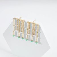 Nihaojewelry Jewelry New Geometric Gold Acrylic Beads Alloy Earrings Wholesale main image 4