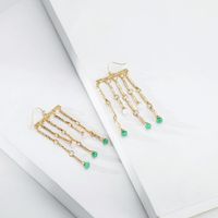 Nihaojewelry Jewelry New Geometric Gold Acrylic Beads Alloy Earrings Wholesale main image 5
