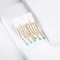 Nihaojewelry Jewelry New Geometric Gold Acrylic Beads Alloy Earrings Wholesale main image 6