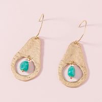 Nihaojewelry Fashion Flat Gourd Natural Stone C-shaped Earrings Wholesale Jewelry main image 4
