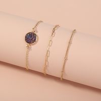 Nihaojewelry Simple Purple Crystal Cluster Lattice Chain Multi-layer Bracelet Wholesale Jewelry main image 3
