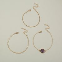 Nihaojewelry Simple Purple Crystal Cluster Lattice Chain Multi-layer Bracelet Wholesale Jewelry main image 6