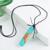 Nihaojewelry Geometric Wood Transparent Resin Pendant Adjustable Necklace Wholesale Jewelry main image 2