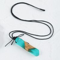 Nihaojewelry Geometric Wood Transparent Resin Pendant Adjustable Necklace Wholesale Jewelry main image 6