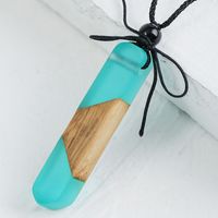 Nihaojewelry Geometric Wood Transparent Resin Pendant Adjustable Necklace Wholesale Jewelry main image 4