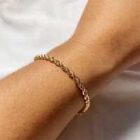 Fashion Geometric Titanium Steel 14K Gold Plated No Inlaid Bracelets In Bulk main image 6