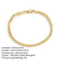 Fashion Geometric Titanium Steel 14K Gold Plated No Inlaid Bracelets In Bulk main image 3