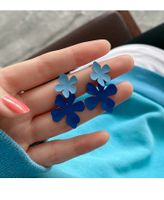 Nihaojewelry Jewelry Wholesale Retro Contrast Blue Flower Long Earrings main image 5