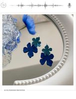 Nihaojewelry Jewelry Wholesale Retro Contrast Blue Flower Long Earrings main image 7