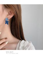 Nihaojewelry Jewelry Wholesale Retro Contrast Blue Flower Long Earrings main image 9