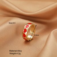 Wholesale Jewelry Fashion Heart Color Drop Oil Open Ring Nihaojewelry main image 4