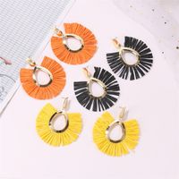 Nihaojewelry Fashion Hollow Drop Color Origami Fan-shaped Earrings Wholesale Jewelry main image 3