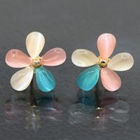 Nihaojewelry Korean Style Cute Opal Flower Earrings Wholesale Jewelry main image 3