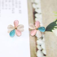 Nihaojewelry Korean Style Cute Opal Flower Earrings Wholesale Jewelry main image 5