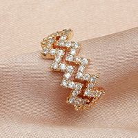 Vente En Gros Bijoux Clip D&#39;oreille En Cuivre Ligne De Vague De Diamant Nihaojewelry main image 3