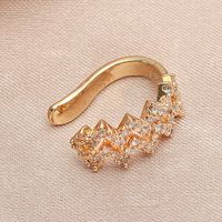 Wholesale Jewelry Diamond Wave Line Copper Ear Clip Nihaojewelry main image 4