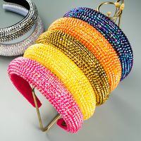 Wholesale Nihaojewelry Wide-sided Thickened Sponge Headband Diamond-studded Baroque Crystal Headband main image 1