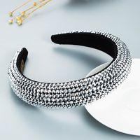 Wholesale Nihaojewelry Wide-sided Thickened Sponge Headband Diamond-studded Baroque Crystal Headband sku image 2