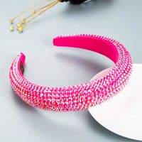 Wholesale Nihaojewelry Wide-sided Thickened Sponge Headband Diamond-studded Baroque Crystal Headband sku image 3