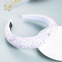 Wholesale Nihaojewelry Wide-sided Thickened Sponge Headband Diamond-studded Baroque Crystal Headband sku image 6