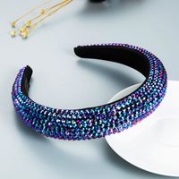 Wholesale Nihaojewelry Wide-sided Thickened Sponge Headband Diamond-studded Baroque Crystal Headband sku image 7