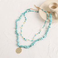 Nihaojewelry Hand-woven Natural Stone Round Tag Multi-layer Necklace Wholesale Jewelry main image 4