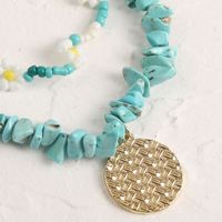 Nihaojewelry Hand-woven Natural Stone Round Tag Multi-layer Necklace Wholesale Jewelry main image 5