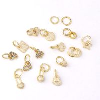 Ear Cartilage Rings & Studs Fashion Geometric Copper Plating Artificial Gemstones main image 3