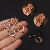 Ear Cartilage Rings & Studs Fashion Geometric Copper Plating Artificial Gemstones main image 2