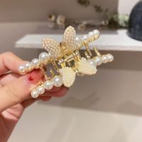 Wholesale Accessories Geometric Pearl Butterfly Hair Catch Clip Nihaojewelry main image 1