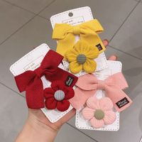 Wholesale Accessories Fabric Bowknot Flower Hairpin Set Nihaojewelry main image 4