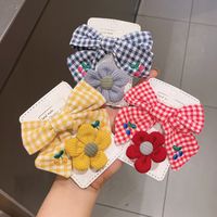 Wholesale Accessories Plaid Bow Flower Cloth Hairpin Nihaojewelry main image 1