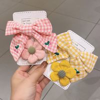 Wholesale Accessories Plaid Bow Flower Cloth Hairpin Nihaojewelry main image 4