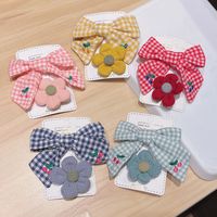 Wholesale Accessories Plaid Bow Flower Cloth Hairpin Nihaojewelry main image 5