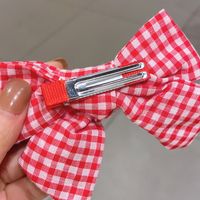 Wholesale Accessories Embroidery Fruit Cherry Bow Checkered Hairpin Nihaojewelry main image 4