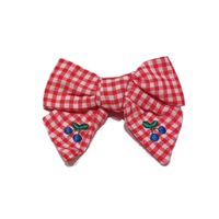 Wholesale Accessories Embroidery Fruit Cherry Bow Checkered Hairpin Nihaojewelry main image 6