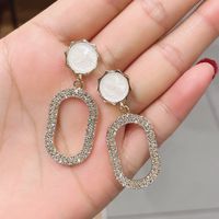 Nihaojewelry Simples Longues Boucles D&#39;oreilles En Diamant Géométrique Creux Bijoux En Gros main image 4