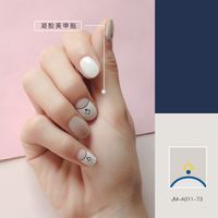Wholesale Fashion White Geometric Pattern Gel Nails Patches With Nail File 22 Pieces Set Nihaojewelry main image 2