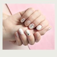 Wholesale Fashion White Geometric Pattern Gel Nails Patches With Nail File 22 Pieces Set Nihaojewelry main image 5