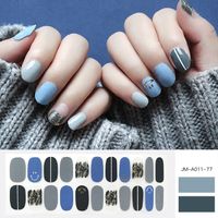 Wholesale Fashion Blue Smiley Pattern Gel Nails Patches With Nail File 22 Pieces Set Nihaojewelry main image 5