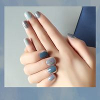 Großhandel Mode Einfarbig Halbtransparente Gel-nagel-patches Mit Nagelfeile 22-teiliges Set Nihaojewelry main image 1