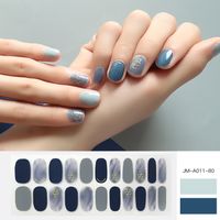 Großhandel Mode Einfarbig Halbtransparente Gel-nagel-patches Mit Nagelfeile 22-teiliges Set Nihaojewelry sku image 1