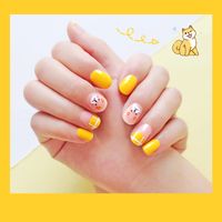 Wholesale Fashion Orange Shiba Inu Pattern Gel Nails Patches With Nail File 22 Pieces Set Nihaojewelry main image 5